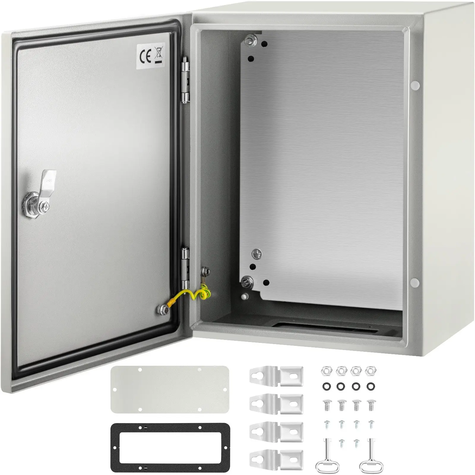 NEMA Steel Case, Dimensions 16x12x8 inches, NEMA 4X Steel Electric Enclosure, IP66 Rated for Water and Dust Resistance, Suitable for Both Outdoor and Indoor Use, Includes Mounting Plate