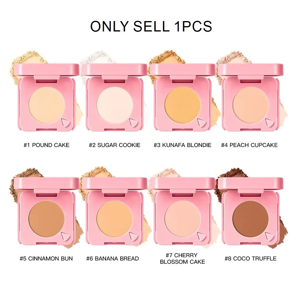 Single Pack 8 Colors Mini Compact Setting Powder Cake, Fine Texture Pressed Powder, Portable Phone Grip Design, Ideal for On-The-Go Use