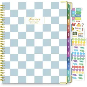 Teacher Planner 2026-2027, Jul 2026-Jun 2027 Academic Year, 8.5" x 11" Spiral Bound Lesson Planner Book for Teachers, with Colorful Monthly Tabs and Planning Stickers