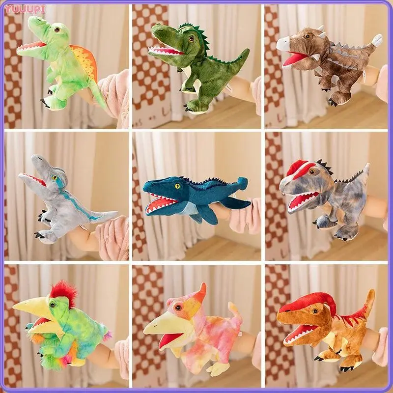 11 Dinosaur Hand Puppet Plush Toys School Performance Triceratops Jurassic Tyrannosaurus Pterosaur Play House Kids Birthday Gift