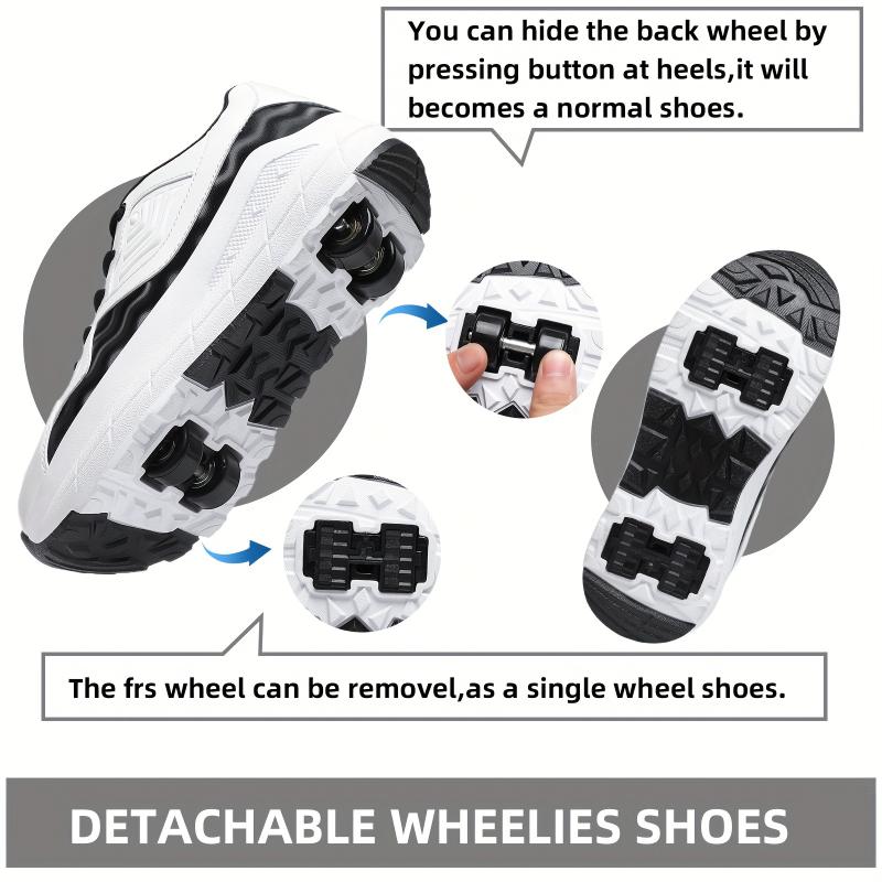 Retro Roller Skate Sneakers - Versatile, Detachable Wheels Outdoor & Streetwear, Comfortable, All-Season