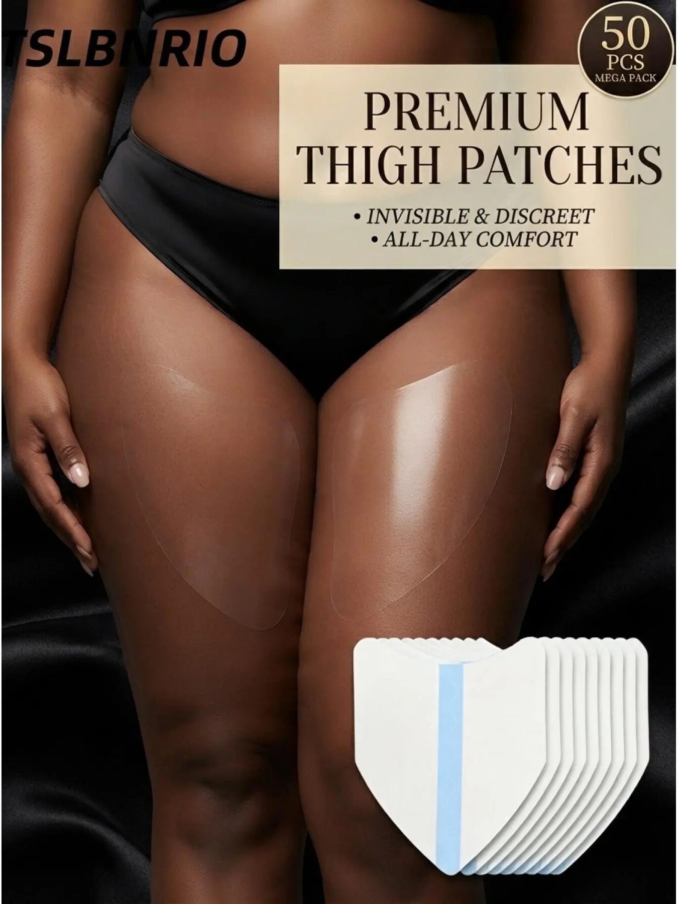 50pcs Mega Pack Women Invisible Anti Rub Thigh Anti Chafing Sticker, Soft Comfortable Thigh Pad Closely Fit Inner Thigh, No Bulk Hidden Under Garments, Versatile Leg Protection Patches Perfect for Outdoor Travel, City Stroll, Casual Daily Outings