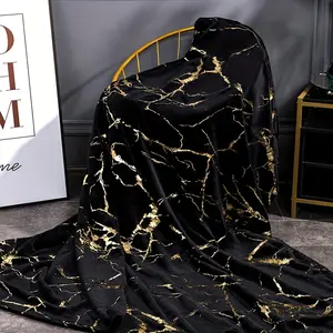 1pc High-GSM Classic Flannel Blanket with Golden Foil Stamping