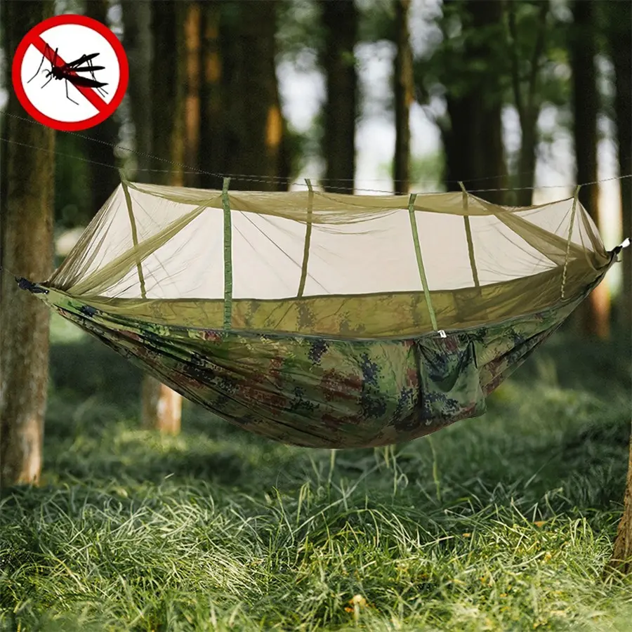 Portable Mosquito-Proof Hammock, Lightweight and Compact, Ideal for Hiking, Camping, Picnics, Outdoor Cooling, Backpackers, Travel Enthusiasts, Camping Hammocks