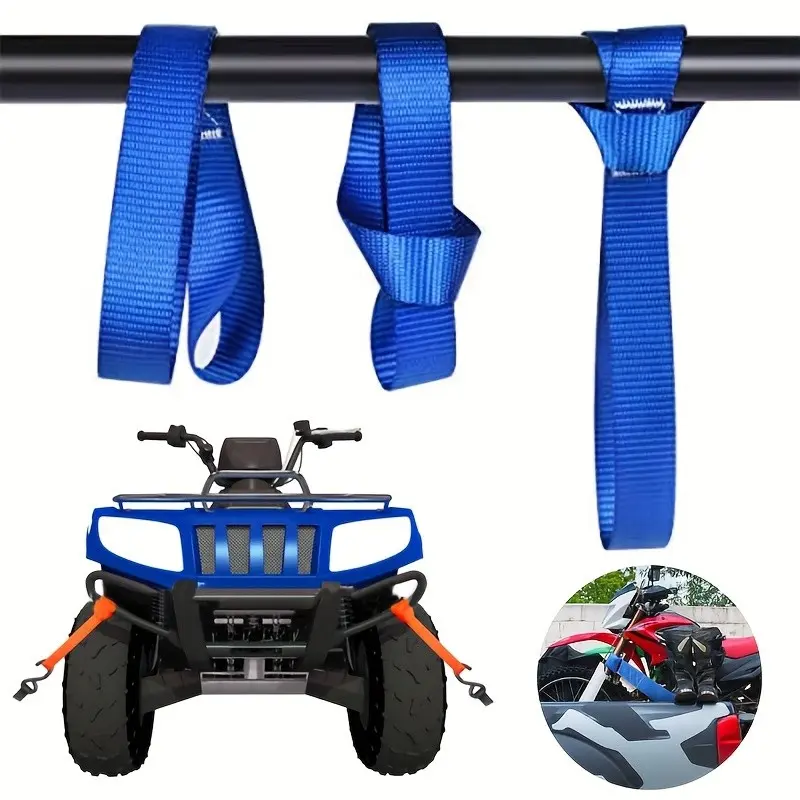 Multifunctional Car Motorcycle Cargo Luggage Tie Downs, Durable Nylon Soft Straps, Auto Accessories, 1pc Fixed Packing Loop Strap