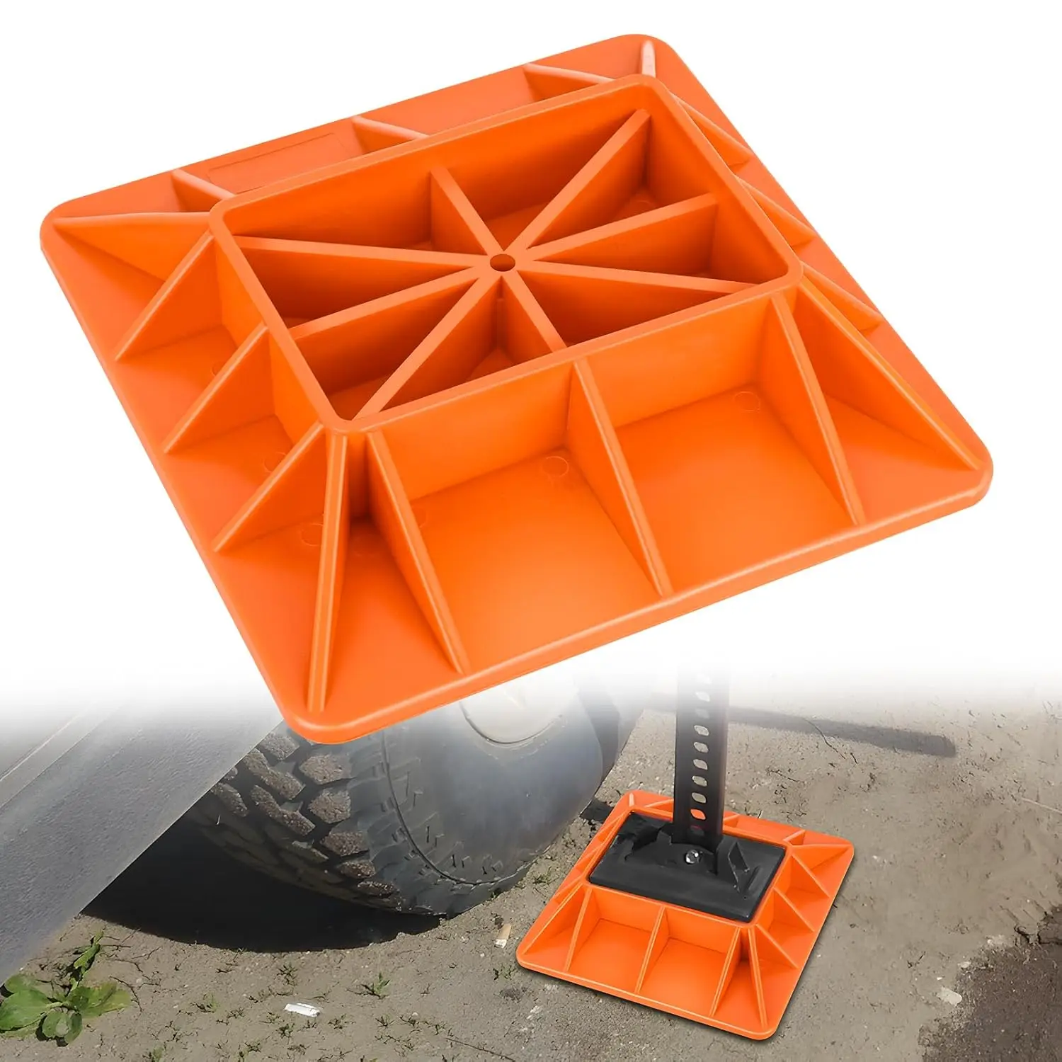Nilight Hexagonal Polypropylene Off-Road Jack Base - 11.5in x 11.5in Orange Farm Jack Stand Plate, Durable Material, Lightweight Yet Strong Build, Soft Ground Stabilization, Stable Grip, All Seasons Farm Recovery & Off-Road Universal Car Accessory, Off-Ro