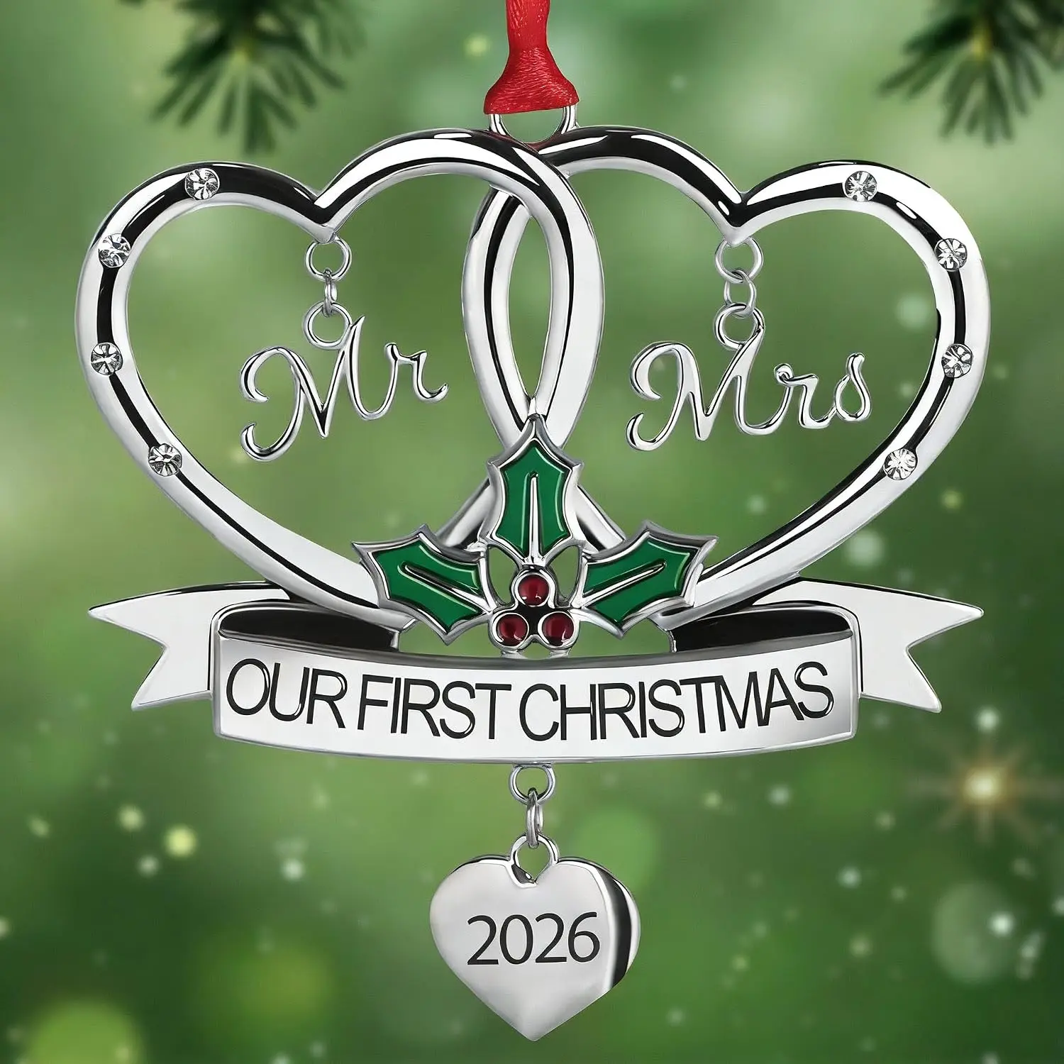 2026 Metal Wedding Gifts for Couples, Our First Christmas As Mr and Mrs Ornament, Married Ornament Mr and Mrs Gifts for Newly Couples House Warming   Ornaments
