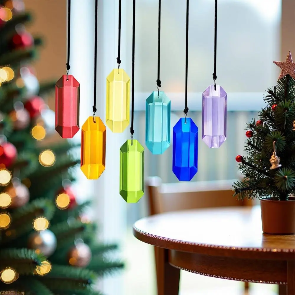 7PCS 76mm Double Arrow Hexagonal K9 Crystal Prism Suncatcher Iridescent AB Coating Rainbow Maker High Clarity Light Refraction Hanging Ornament Versatile Decor For Party Wedding Home Window DIY Gift