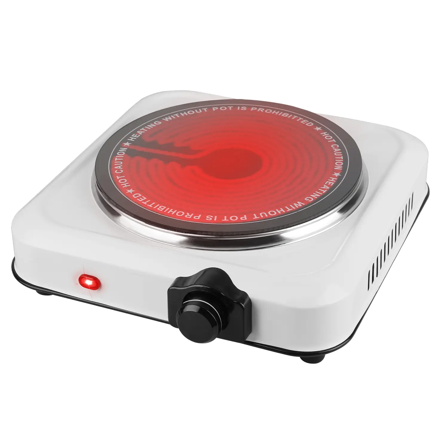 1000W Electric Infrared Single Burner Portable Cooker - 7.5" Glass Cooktop Hob Stove, Stepless Temperature Adjustments, 110V/60Hz US Plug, Household Kitchen Appliance for Camping RV Countertop (Sports & Outdoors)