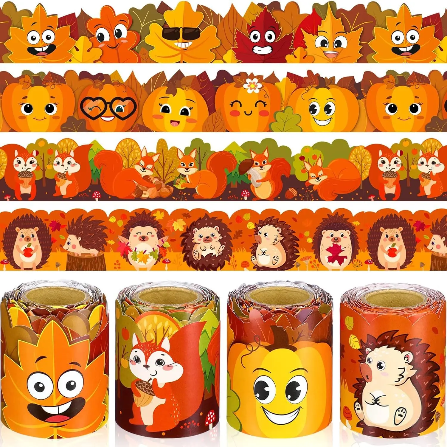 Pumpkin Style Autumn Classroom Decor, Cute Theme Pumpkin Leaf Animal Decoration, Thanksgiving Wall Table Decorations