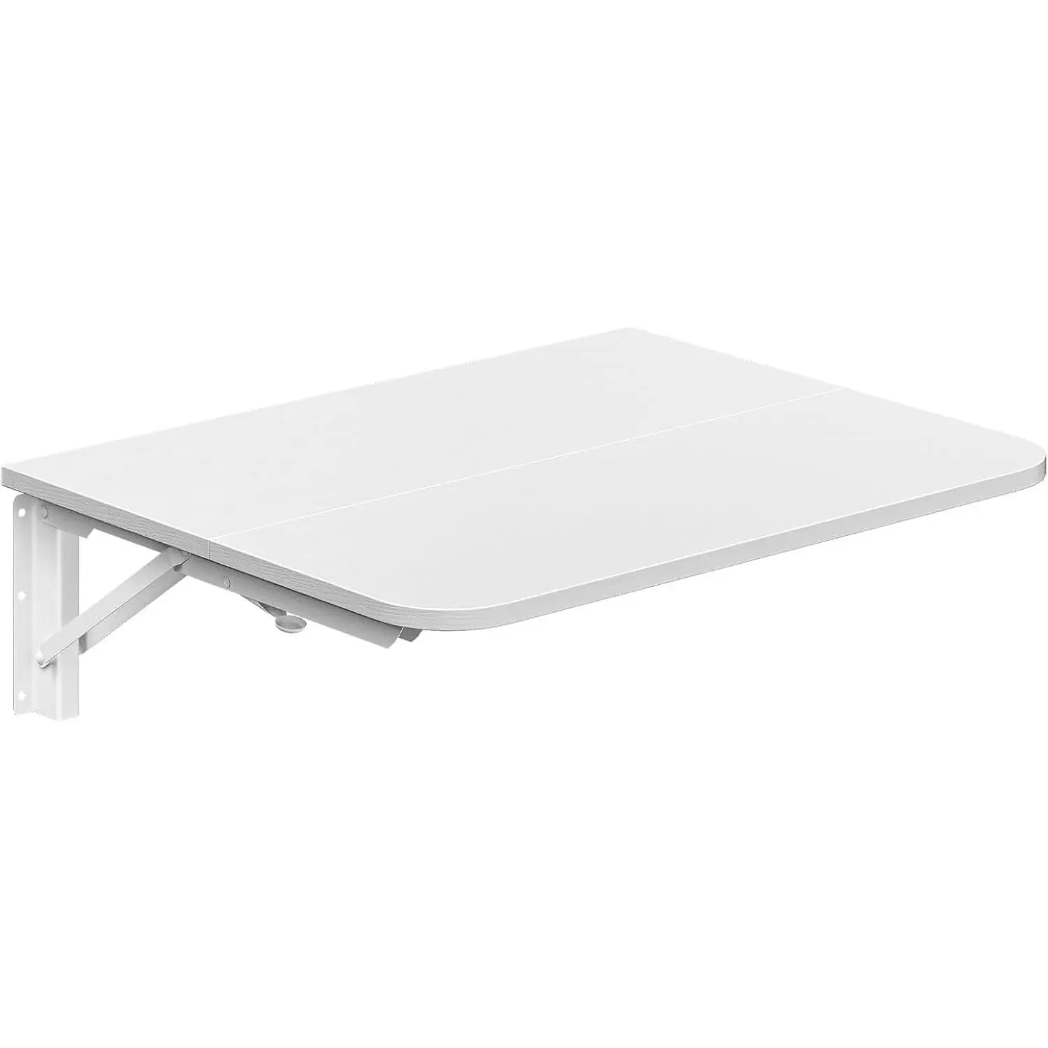 Folding Table, Wall Mounted Desk, Floating Wall Desk with Iron Bracket, Drop Leaf Table for Small Spaces, for Kitchen, Laundry Room, , Office, White WT054BZ01