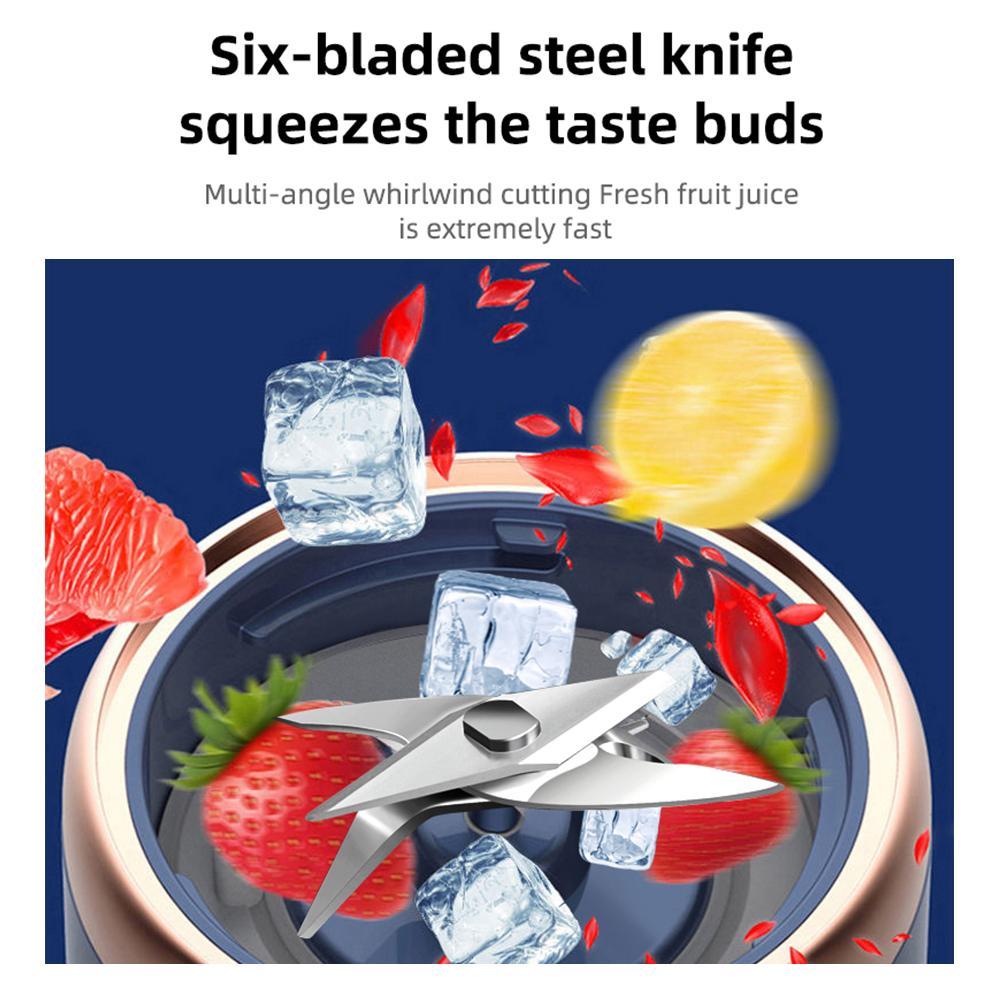 Portable 6 Blade Juicer Cup, 1 Box USB Rechargeable Juicer Blender, Portable Smoothie Blender, Fruit & Vegetable Juicer, Home Multifunction Juicer, Household Kitchen Appliances for Home Use, Gift