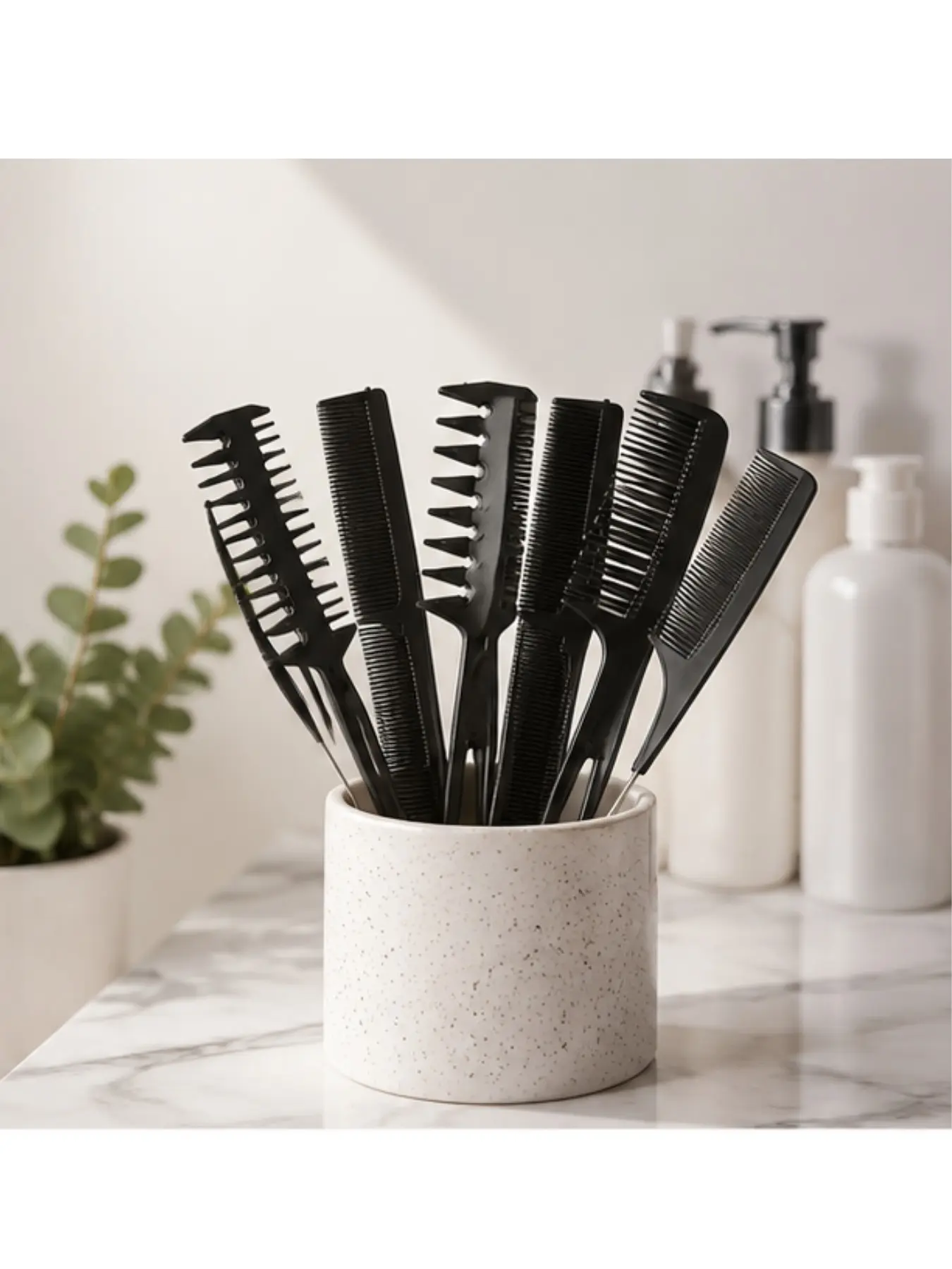 10 In 1 Hair Comb Set Anti Static Professional Plastic Hairdressing Combs Multiple Styles Tail Comb Pick Comb For Barber Stylist Beginner Hair Braiding And Detangling