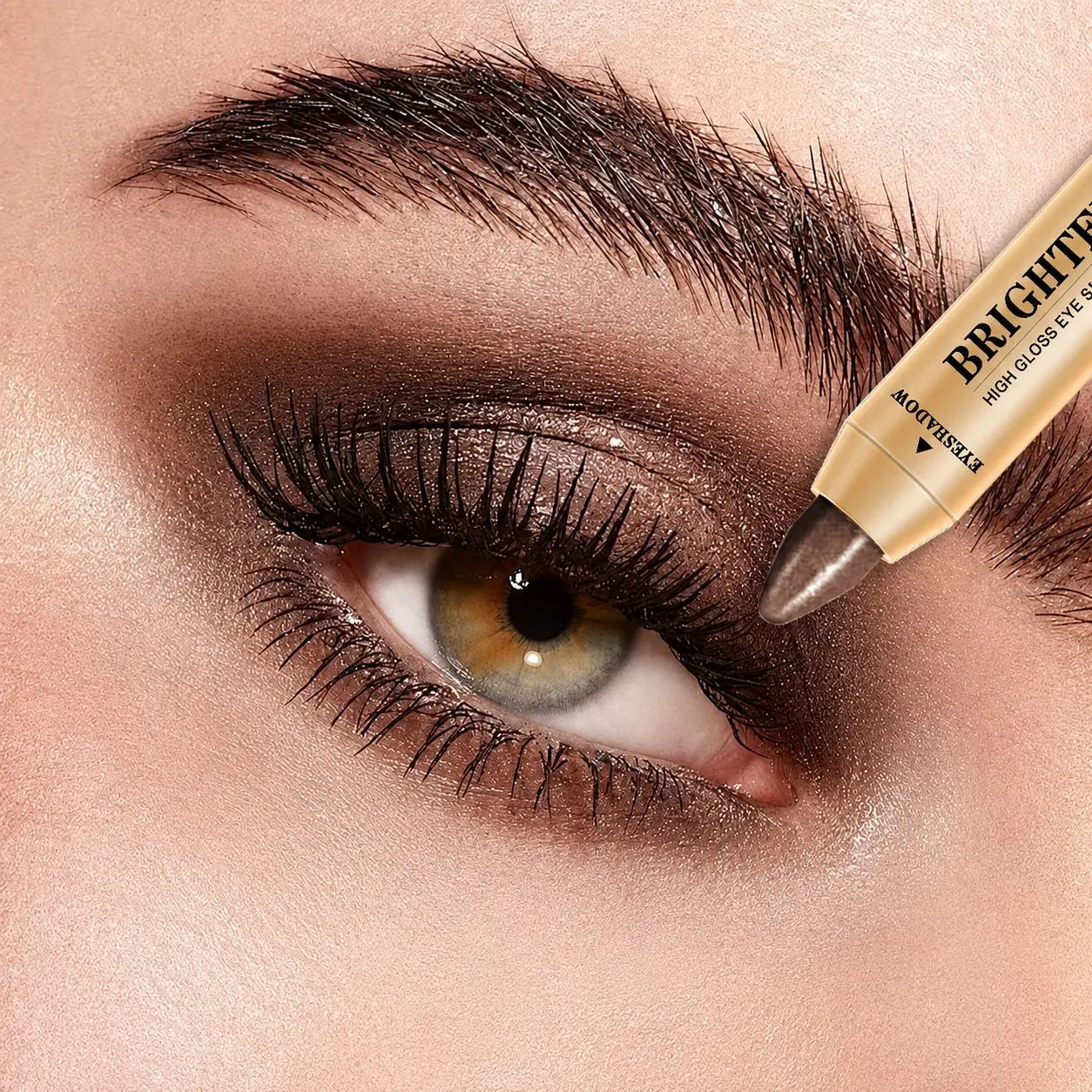 Dual-Ended Single Shade Shimmer Eyeshadow Stick, Pearlescent Aegyo Sal Highlighter Pen, Smooth Cream Eye Shadow Pencil, Shimmer Glitter Eyeshadow, Smudge Proof Long Lasting Eye Makeup for Lower Lash Line, Inner Corner, Daily Wear, Party and Stage Looks
