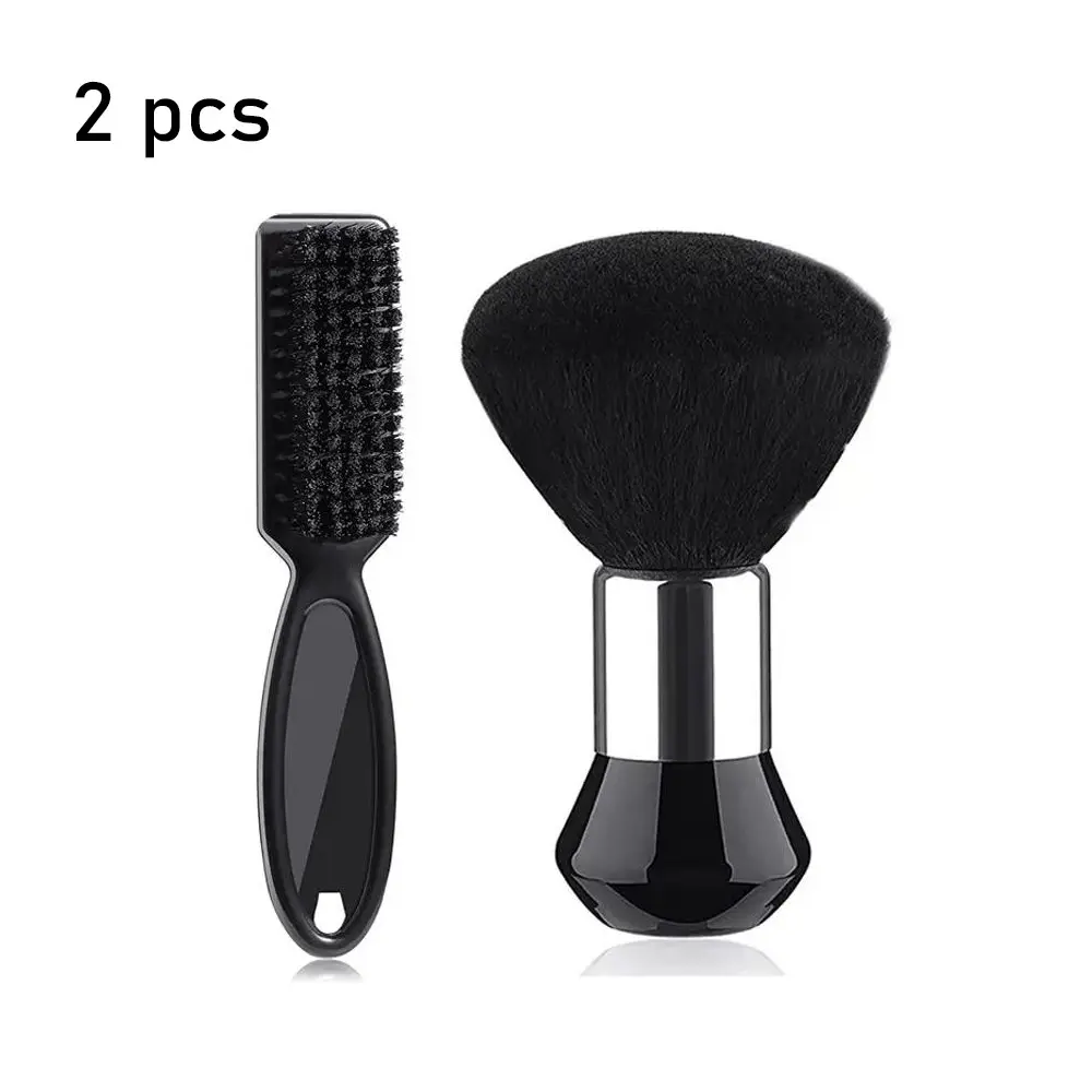 2pcs Haircut Brush, Soft Neck Duster Brush With Handle, Oil Head Brush, Cleaning Broken Hair Sweeper, Men's Hairdressing Tool For Home And Salon