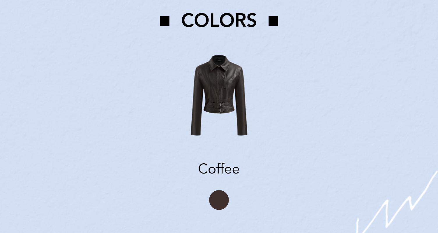 Cider [size 2-10] Faux Leather Collar Solid Pocket Belted Jacket