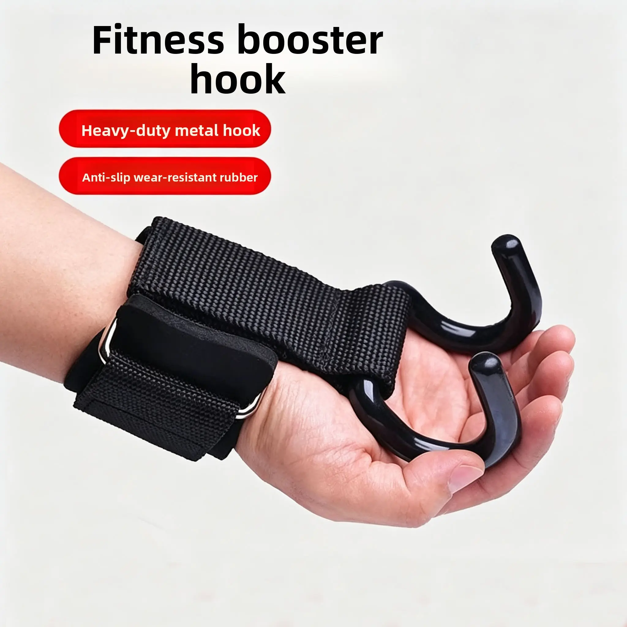 Weightlifting Assist Hooks Wrist Straps, Adjustable Steel Hook & Plate, Padding Included, Ideal for Pull-Ups, Deadlifts, Dumbbell Training, Training Padded Strap