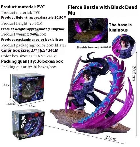 Demon Slayer Gk Fierce Battle Kokushibo Vs Yoriichi Tsugikuni Model Luminescent Figurine Desktop Computer Case Ornament Toy Gift