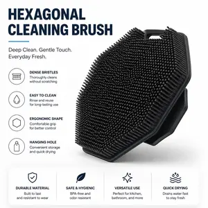 Silicone Body Scrubber, Handheld Shower Brush, Body Scrubber for Adults and Babies, Bathing Accessories for Home Bathroom, Facial