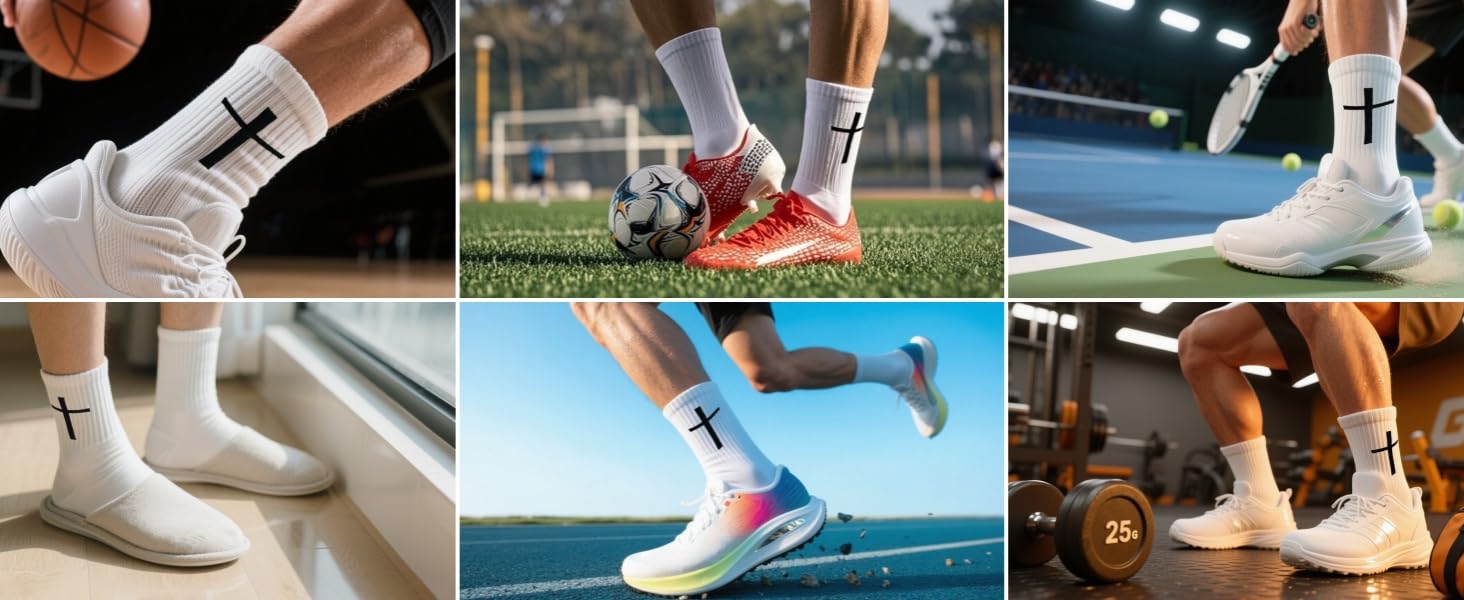 Cross Grip Soccer Socks - Anti-Slip Grips Sports Sock with Bible for US 6-13