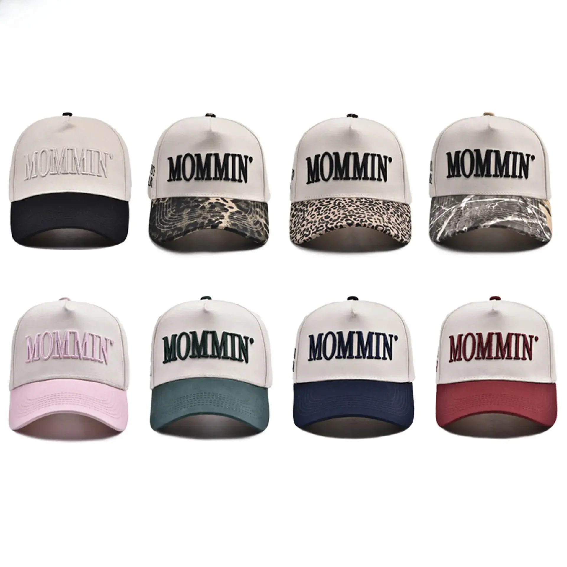 Unisex Embroidered Mom Trucker Hat - Adjustable Canvas Snapback Baseball Cap for Women & Men