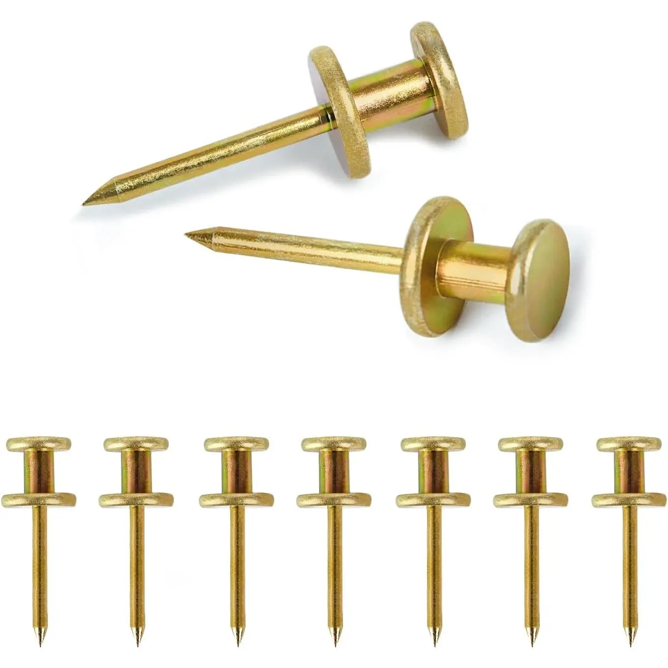 Double Headed Picture Hangers, Thumb Tacks, Picture Nails, 50 count | Picture  Nails,Wall Hangers, Wall Nails for , Professional Plaster Picture Hooks for Wooden Wall or Drywall