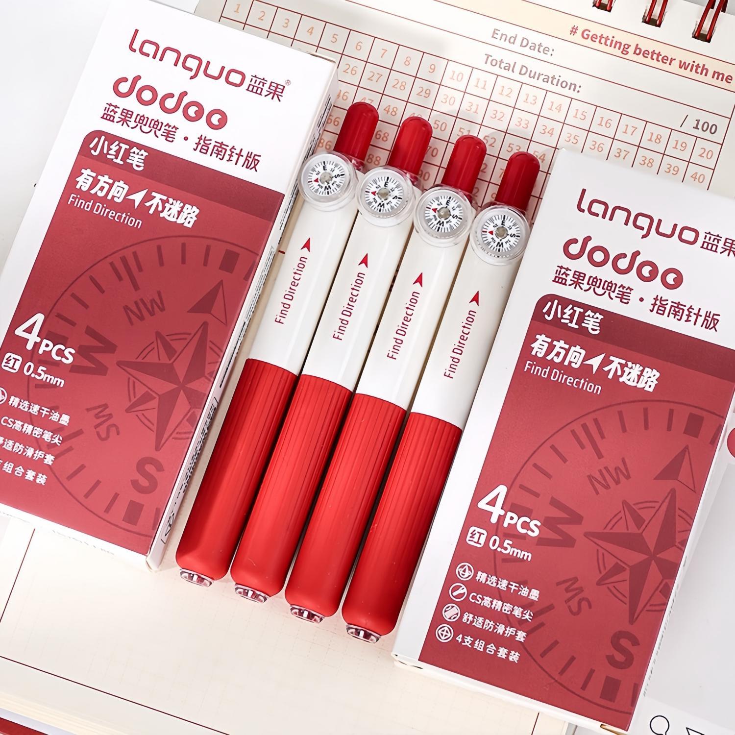 Creative Compass Short Round Pocket Pen, Mini Nurse Pen, Comfort Grip Orienteering Compass Find Direction, Ink Pen for School Office Examination