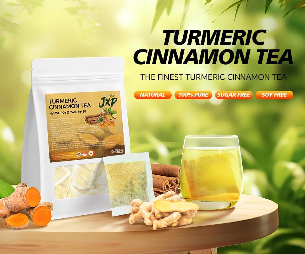 Turmeric Cinnamon Tea - 90g Tea Bags with Cinnamon Ginger & Turmeric for Body & Mind Nourishment Beverage
