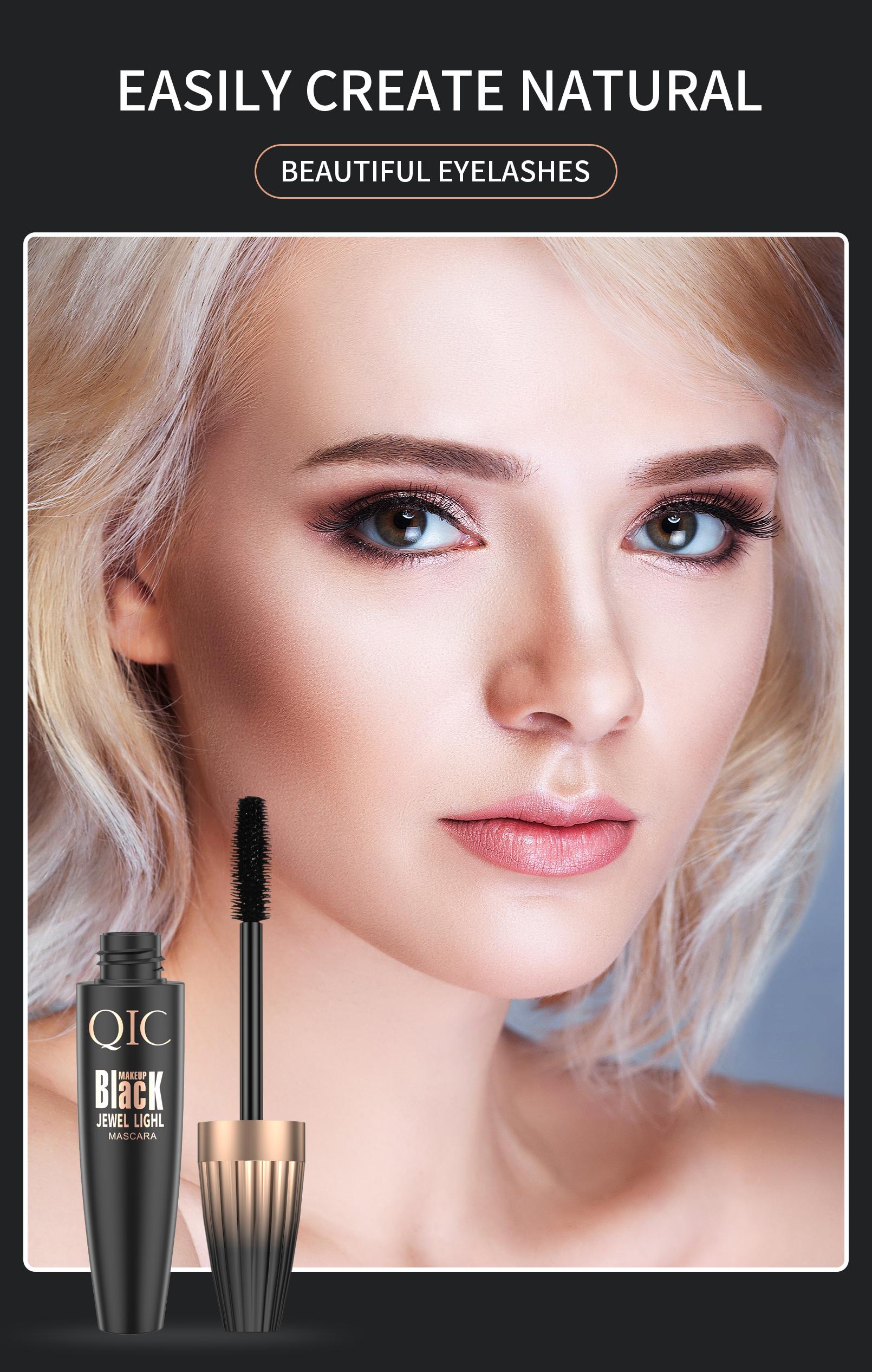 4D Waterproof Q835 Mascara - Single Item, Large Size, Encrypted Brush, Long-Lasting, Thickening, Curling, Smudge-Proof Beauty Cosmetic for Eye Enhancement, Durable Makeup Tool