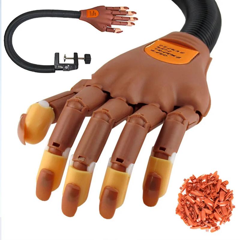 Professional Manicure Practice Hand, 1 Box Manicure Training Practice Hand Model with False Nails, Manicure Tool for Home & Salon Use, DIY Manicure Supplies, Nail Art Tools