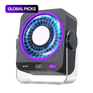 Desk Fan 3600mAh, Small But Powerful With Ice Cooling, with 130° and 199 Speeds Adjustable, USB Mini Table Desktop fan for Cooling Home Office Car Summer Travel Gifts, Rechargeable Portable Fan, 6.6 Inches