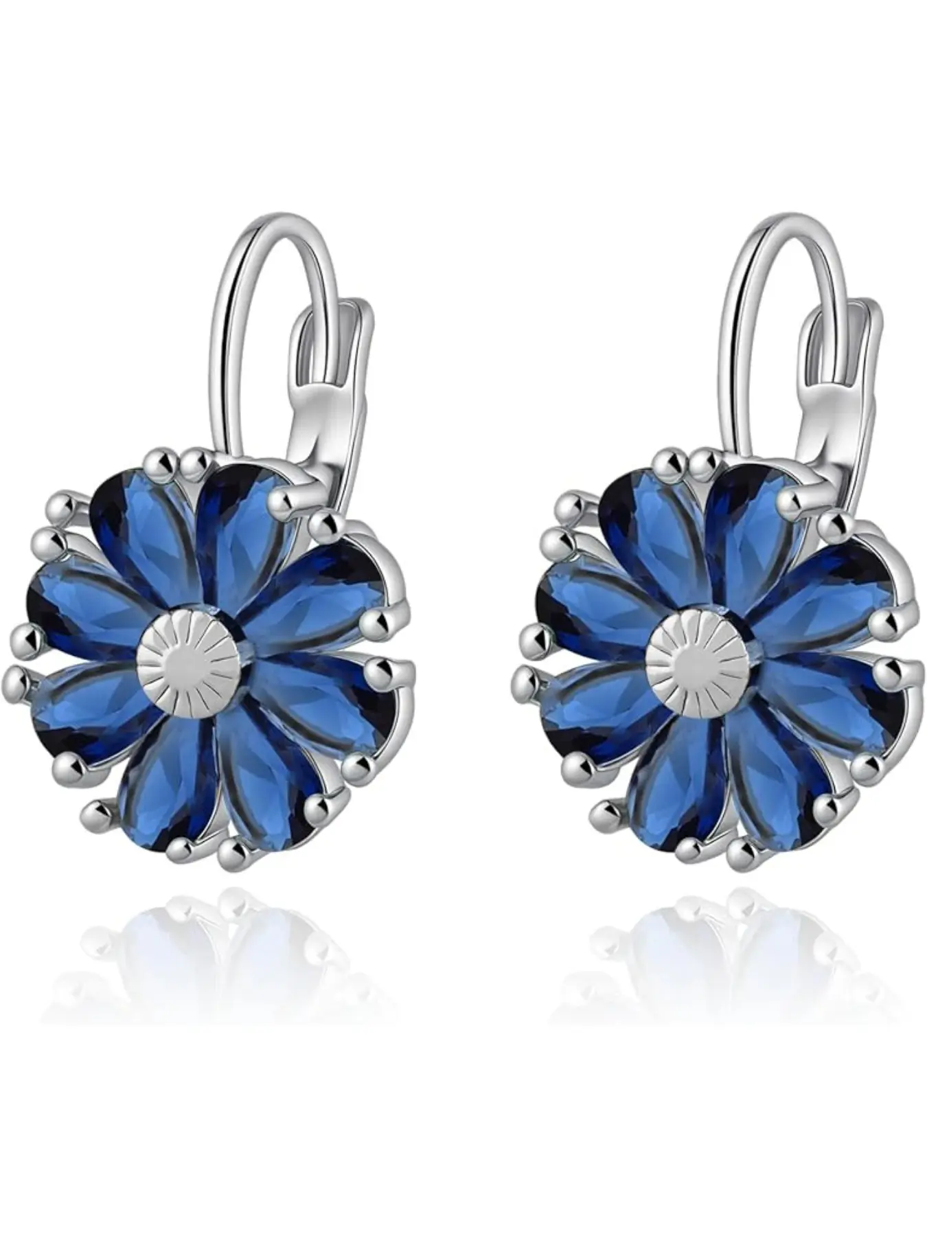 Vintage Floral Birthstone Crystal Earrings, Low Allergy Flower Ear Rings for Women, Fashionable Birthday Party Gift Jewelry