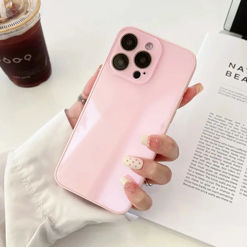 Luxury AG Glass Candy Color Phone Case For iPhone 17Air 17 16 15 14 13 12 11 Pro Max Full Lens Camera Protective Shockproof Back Cover