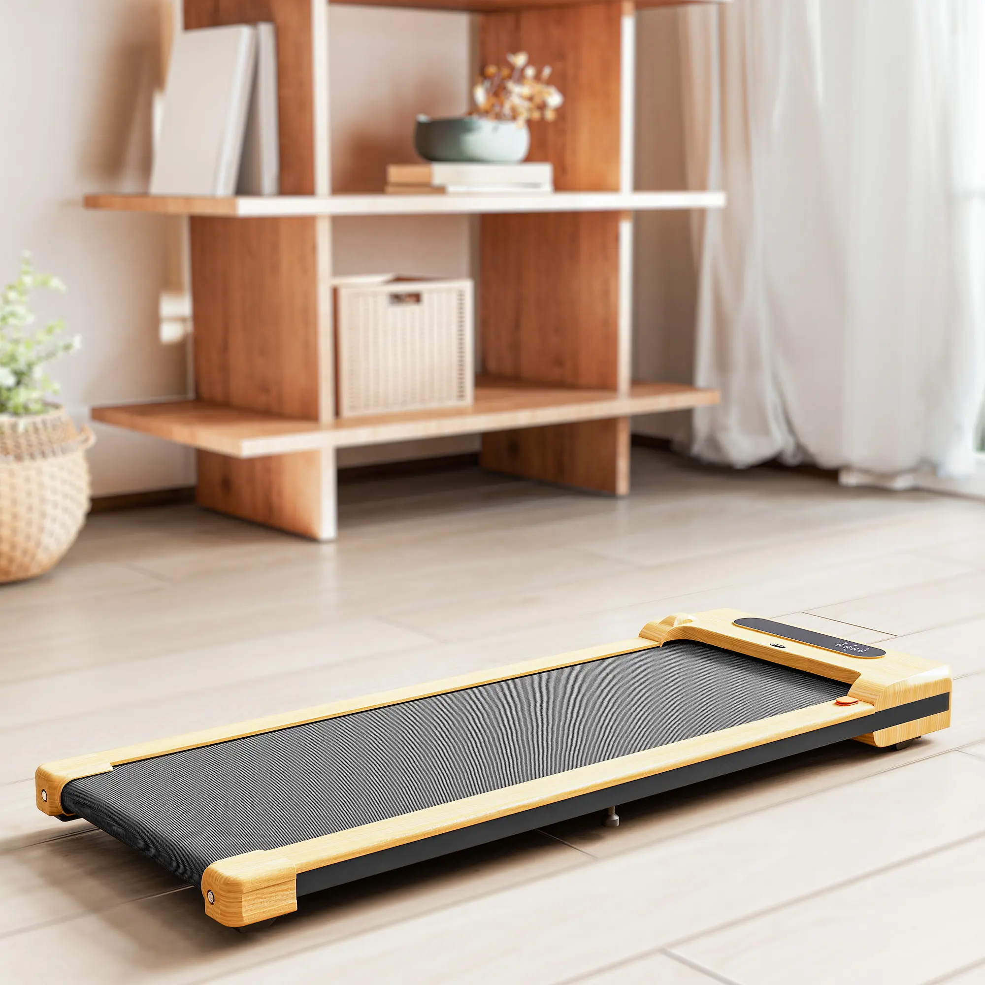 Soozier 2.5 HP Walking Pad Treadmill, Under Desk Treadmill for Home and Office, Compact Portable Walking Machine with Remote Control, LED Display, Transport Wheels, Space-Saving Design for Indoor Walking, Home Gym, Office Fitness, Daily Exercise and Worko