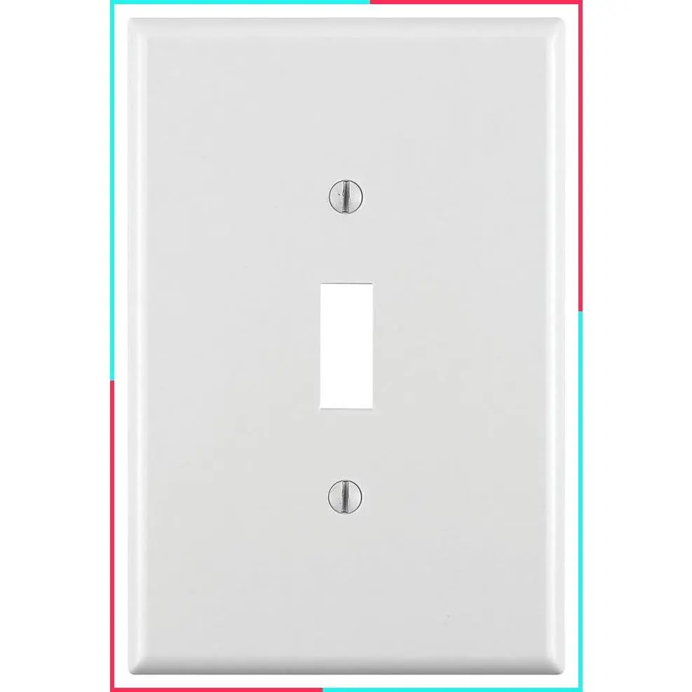 1-Gang Toggle Device Switch Wallplate, Oversized, Thermoset, Device Mount, White, 88101
