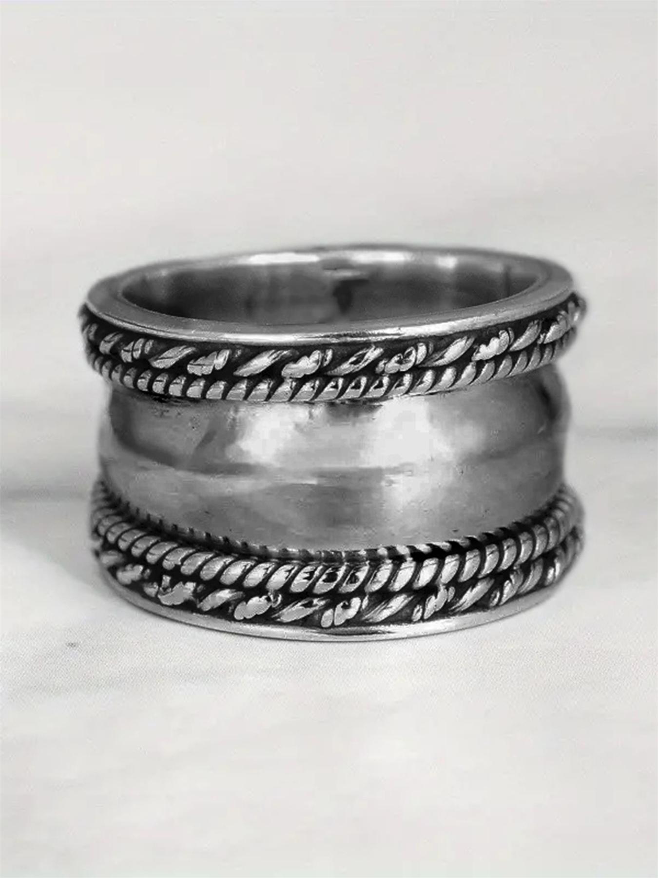 Vintage Style Braided Design Ring, Stackable Rings, Fashionable Jewelry, Fashion Accessories for Women & Girls, Simple Jewelry for Party, Daily Clothing Decor, Trendy All-match & Exquisite Jewelry for Birthday Gift