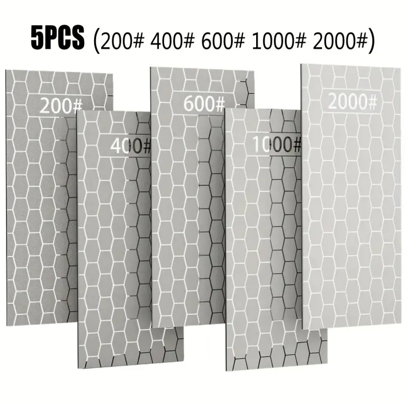 Five-piece diamond sharpening stone set, diamond grinding tools, coarse/medium/fine sharpening tools, 200/400/600/1000/2000 grit