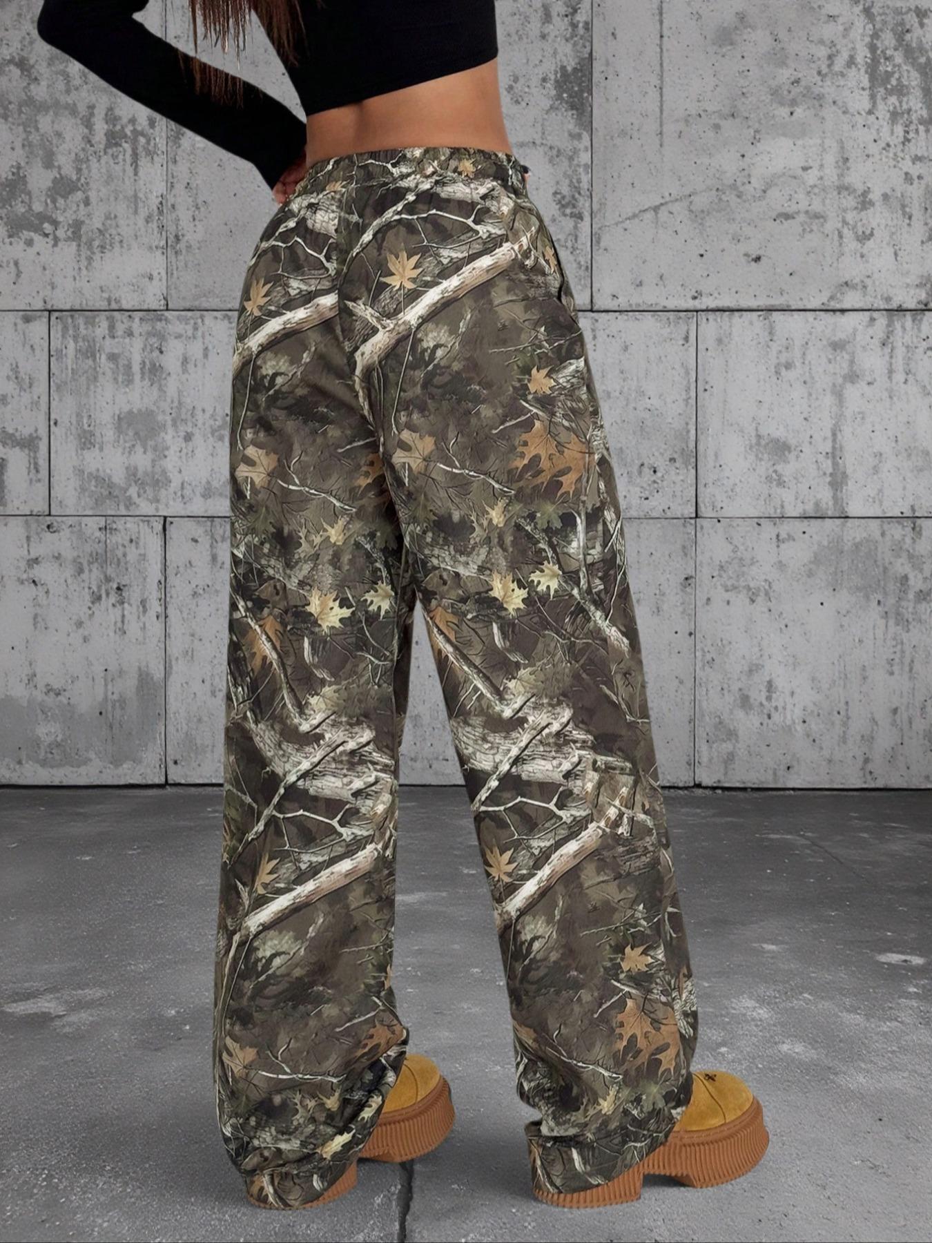 Unisex Camo Print Trousers, Casual Comfy Breathable Straight Leg Trousers for Daily Wear, Fashion Camouflage Print Bottoms for Summer, Pants