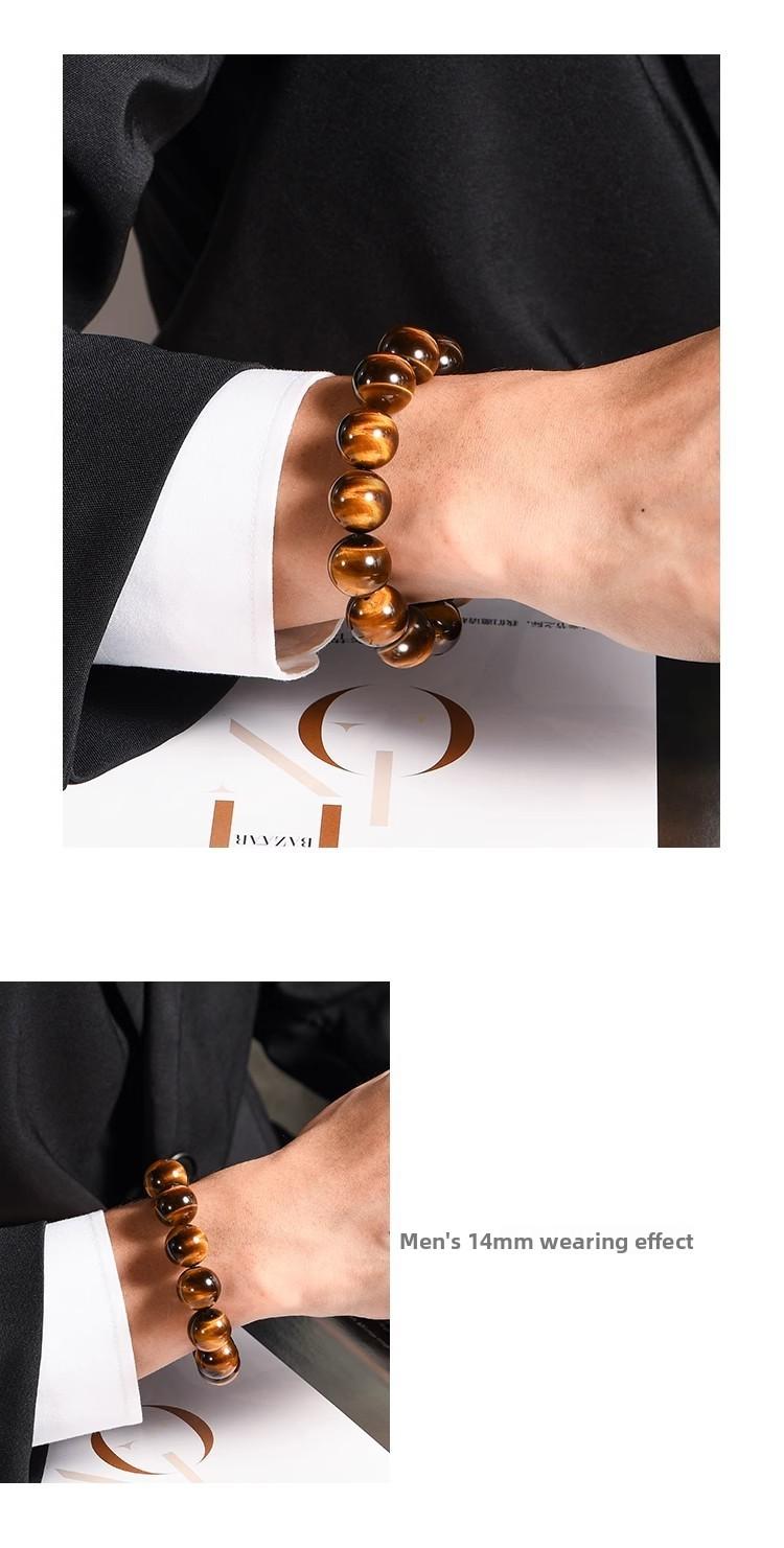 Natural Tiger Eye Stone Bracelet for Men and Women, Yellow Tiger Eye Stone, Colorful Tiger Eye Cat Eye Stone, Wood-Transformed Tiger Eye Stone Bracelet