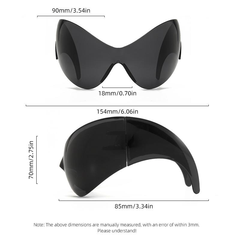 Future technology sense oversized punk sunglasses cross-border Y2K one-piece personalized sunglasses