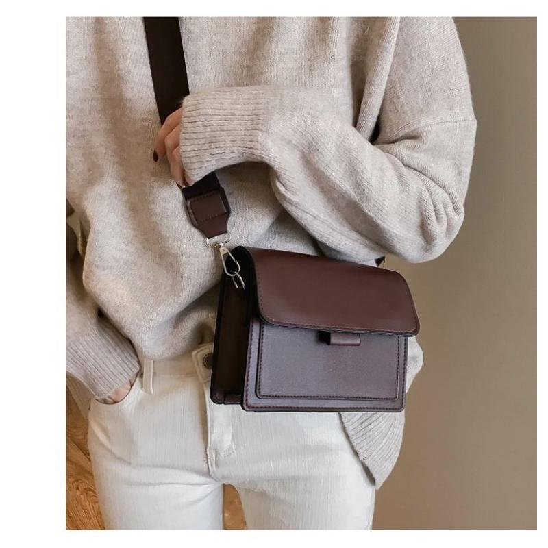 Small Bag For Women Ins Versatile Wide Shoulder Strap Square Retro One Crossbody