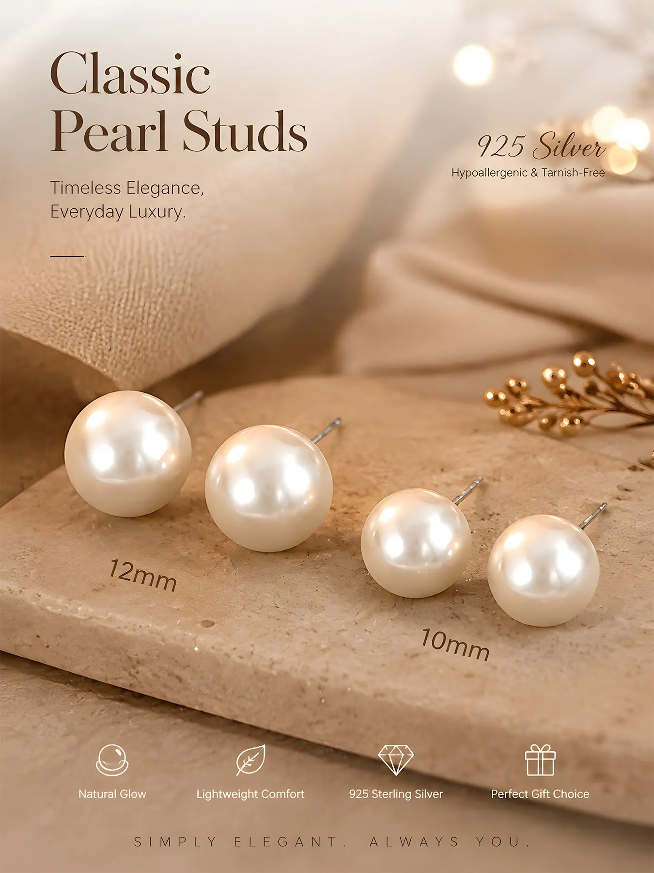 Elegant S925 Silver Shell Ear Studs, Hypoallergenic Fashion Jewelry, Perfect Gift for Friends, Daily Wear Earrings