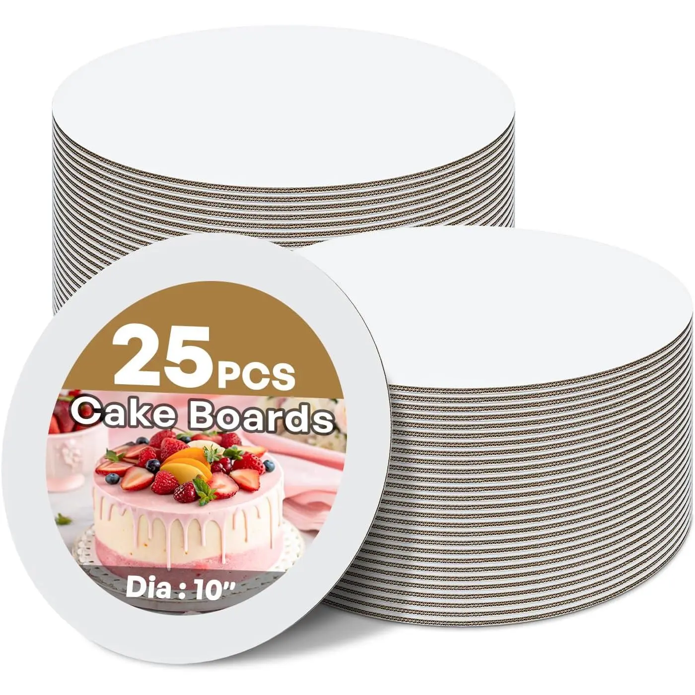 25 count Cake Boards 10 inch Round Cake Board, Cardboard Cake Rounds