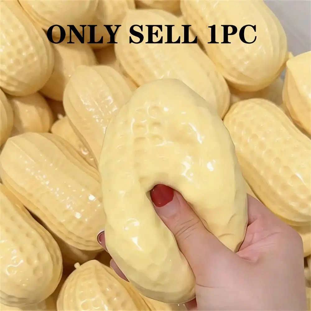Realistic Peanut Squishy Toy Soft Squeeze Fidget Toy Stress Relief ASMR Decompression Desktop Gift Prank Ornament Sensory Fidget Squishies