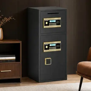 ARCH Large Double-Door Digital Security Safe Box 6.0 Cubic Feet Steel Safe with Hidden Code Function Dual Alarm Anti-Prying Design for Home Office Hotel Storage Black, Black Color Options, Steel Material, Product Dimensions: 13.77 W x 13.77 D x