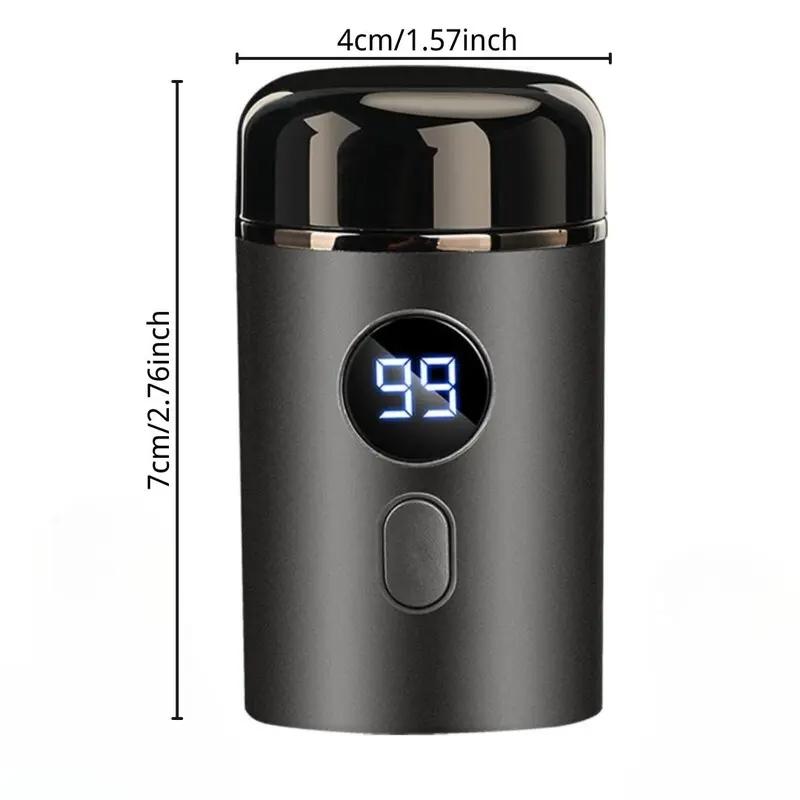 Electric Mini Shaver, 1 Count Waterproof Portable USB Rechargeable Razor with LCD Display, Washable Beard Trimmer for Men, Great for Travel and Home Use