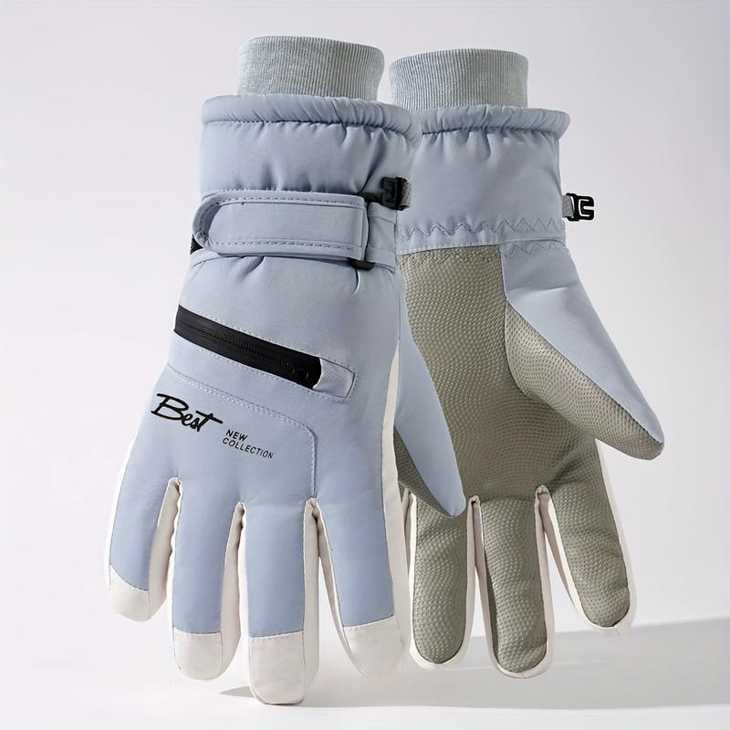 Ski gloves for women, warm and insulated, touchscreen compatible, waterproof, suitable for cycling, outdoor activities, and snow sports; also available for men, windproof, and with thickened fleece lining for winter use.