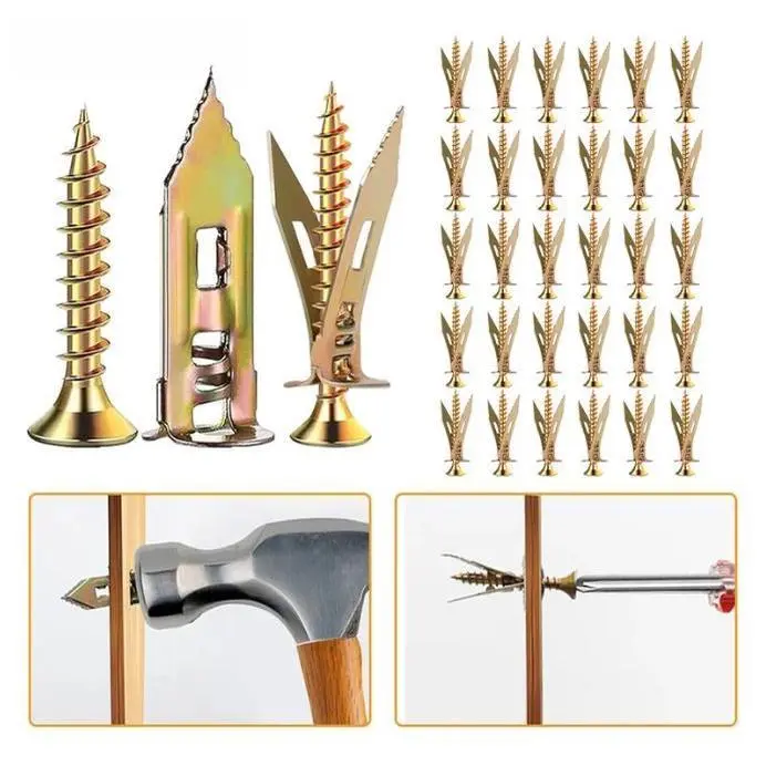 Multifunctional Drywall Self Drill Expansion Screws Fit Gypsum Board Picture Shelf Mirror Light Fasteners