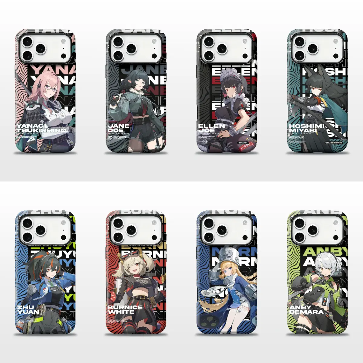 Stylish Zenless Zone Zero Doomsday Style Anime Characters Colorful Exquisite Art Style Magsafe Glossy Phone  Case for IPhone 11,12,13,14,15,16,17 Pro Max Plus Air Shockproof  Cover Gift for Anime Fans