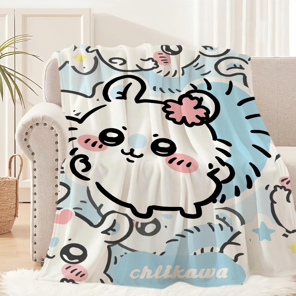 Cute Momonga C-Chiikawa Cartoon Blanket Plush Nap Sofa rug for Living Room Warm Office Bedroom Birthday Home Travel Kid Gifts